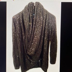Alice & Olivia ETERNITY Wrap Security Sweater Eclectic Unusual brown earthy